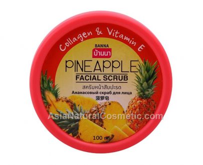 Скраб для лица с экстрактом Ананаса коллагеном и витамином Е (BANNA Pineapple Facial Scrub Collagen & Vitamin E)
